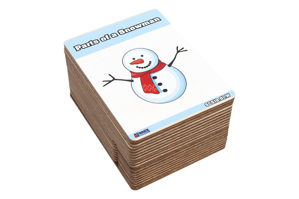 Parts of a Snowman Wooden Nomenclature Cards (3-6)