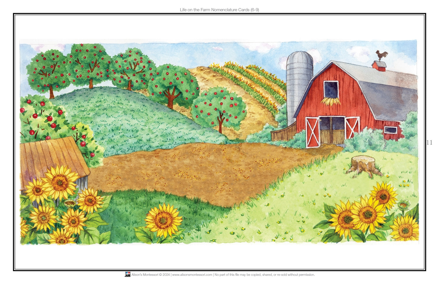 Life on the Farm Puzzle with Nomenclature Cards (3-6) (Printed)