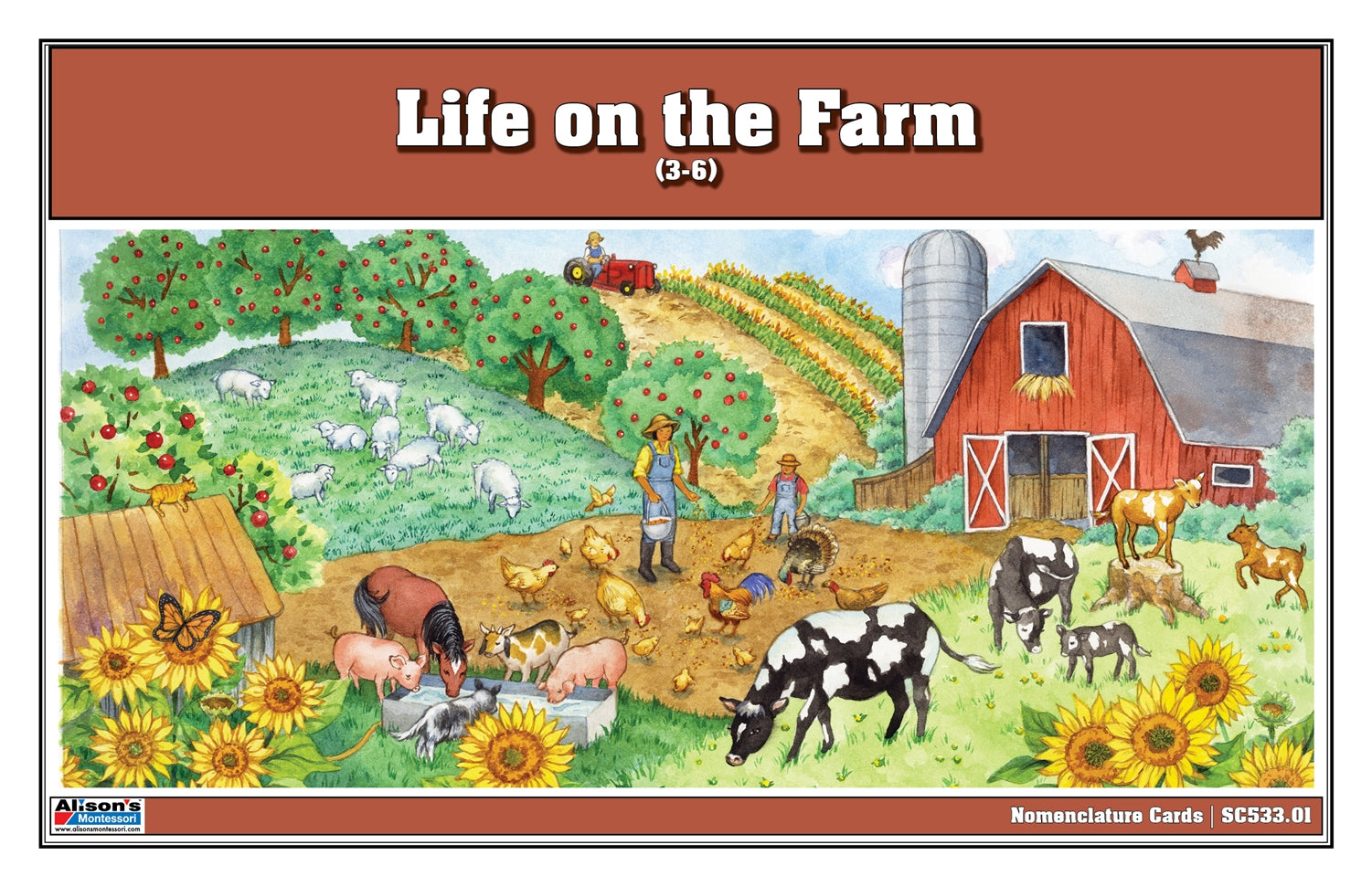 Life on the Farm Puzzle with Nomenclature Cards (6-9) (Printed)