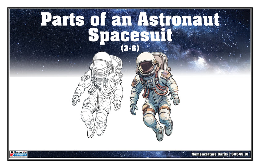 Parts of an Astronaut Spacesuit Nomenclature Cards (3-6) (Printed)
