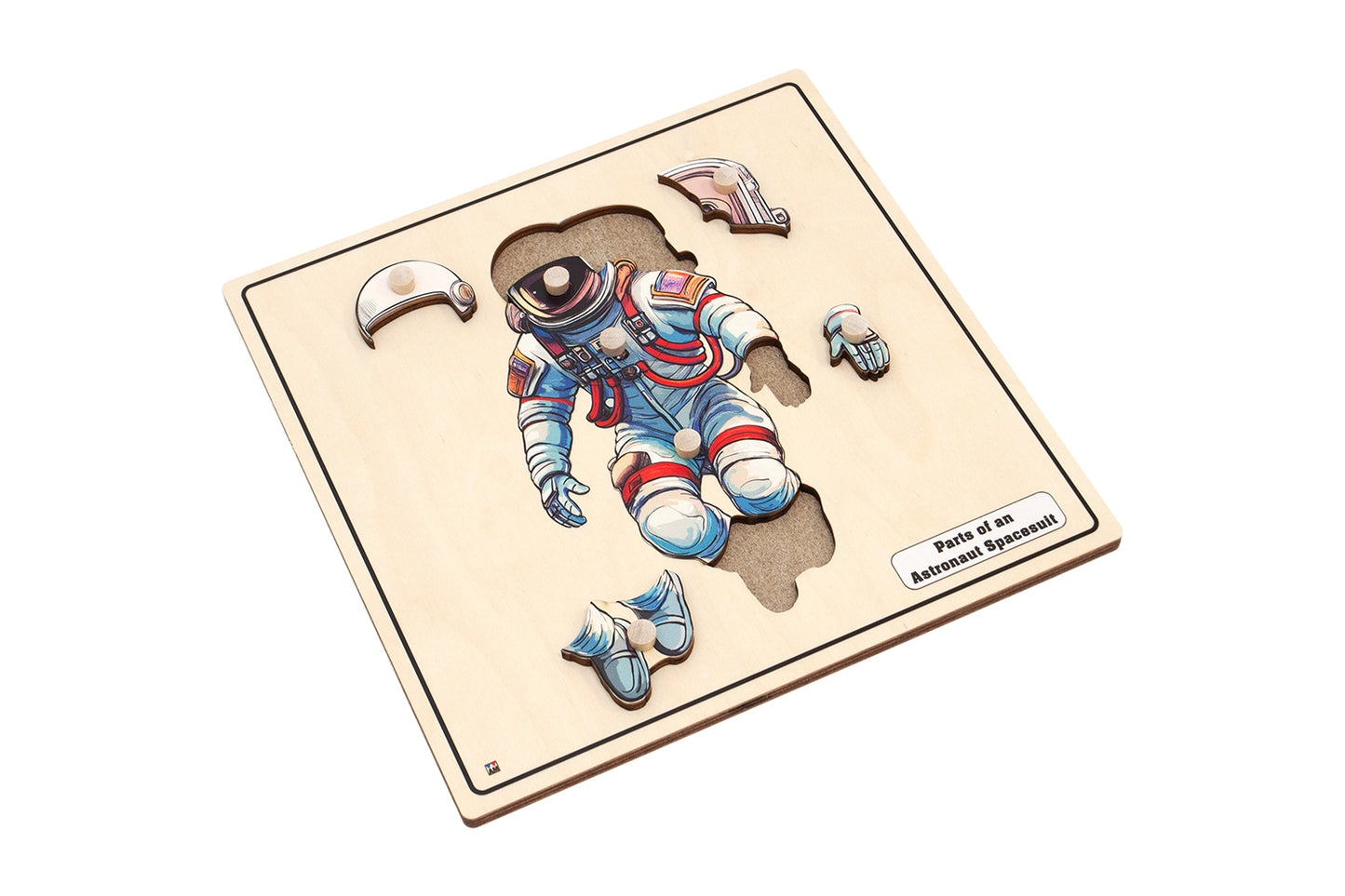 Parts of an Astronaut Spacesuit Knobbed Puzzle