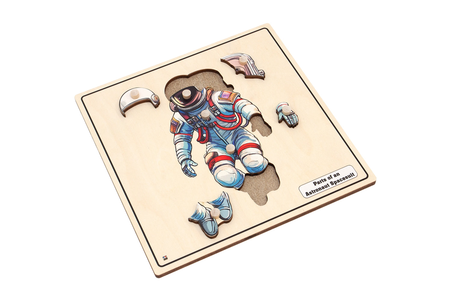 Parts of an Astronaut Spacesuit Knobbed Puzzle