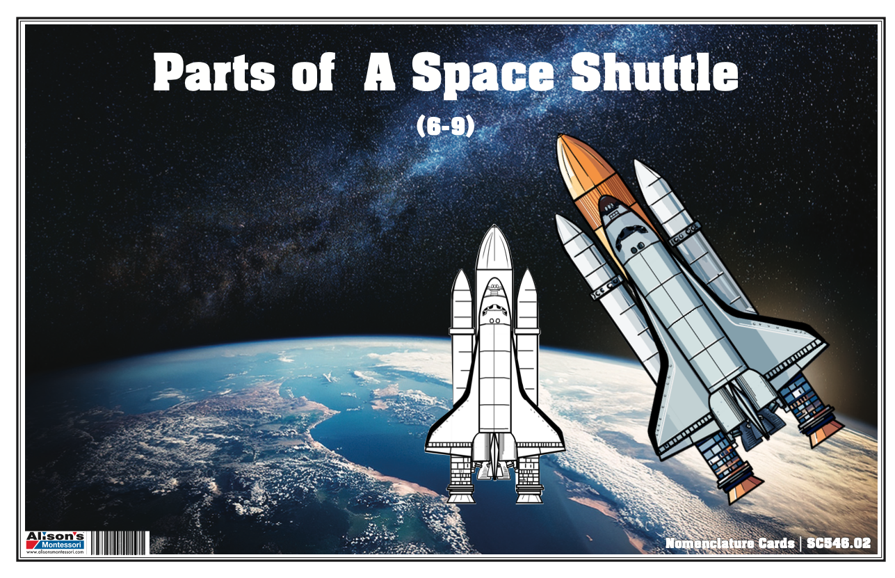 Parts of a Space Shuttle Puzzle with Nomenclature Cards (6-9)