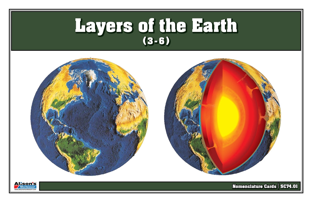 Layers of the Earth Puzzle with Nomenclature Cards (3-6)