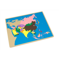 Puzzle Map of Asia with Labeled & Unlabeled Control Charts (Premium Quality)