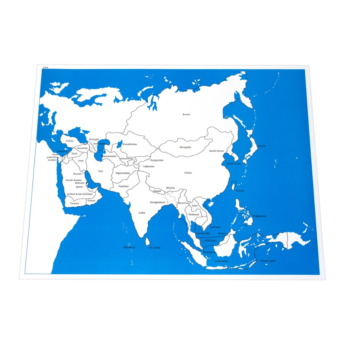 Labeled Control Chart for Map of Asia (Premium Quality)