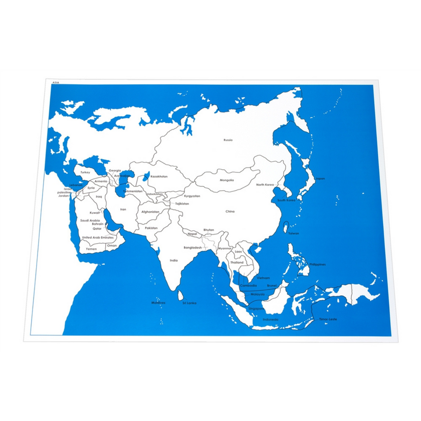 Labeled Control Chart for Map of Asia (Premium Quality)