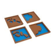 Wooden Land and Water Form Trays (Set #2) (Premium Quality)