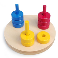 Colored Rings on Dowels (Premium Quality)