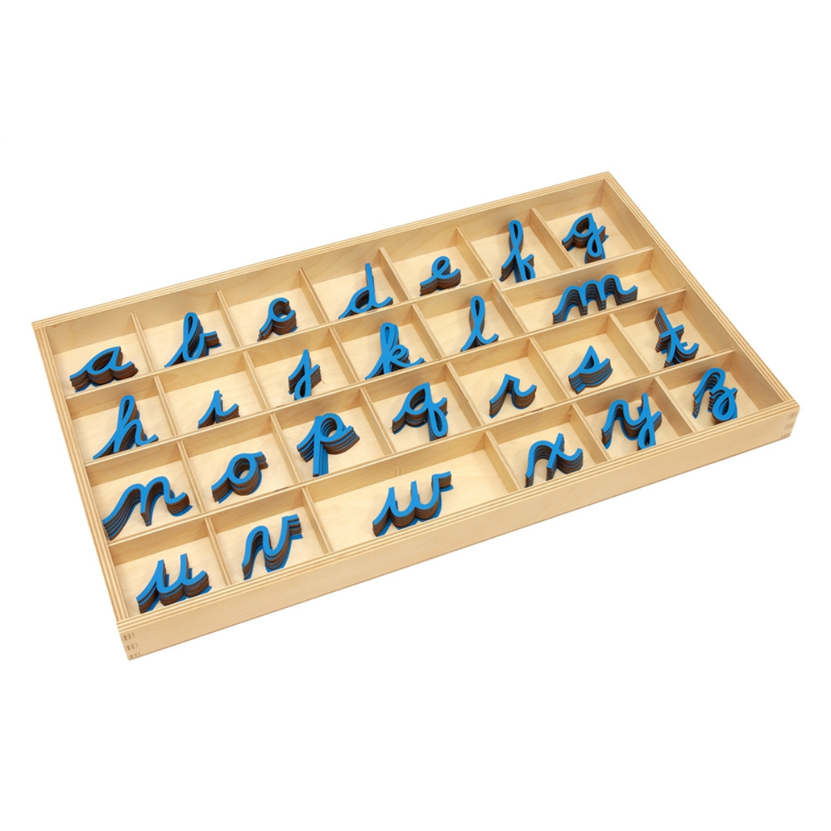 Small Movable Alphabets: Blue - Cursive (Premium Quality)