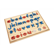 Small Movable Alphabet: Lowercase - Blue and Red - Configured Box (Premium Quality)