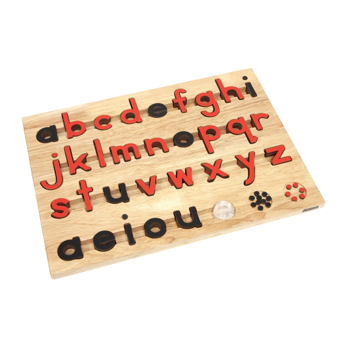 Small Movable Alphabet: Lowercase - Red and Black - Configured Box (Premium Quality)