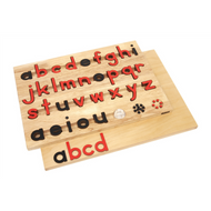 Small Movable Alphabet: Lowercase - Red and Black - Configured Box (Premium Quality)