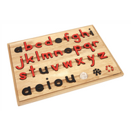 Small Movable Alphabet: Lowercase - Red and Black - Configured Box (Premium Quality)