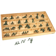 Small Movable Alphabets: Green - Cursive (Premium Quality)