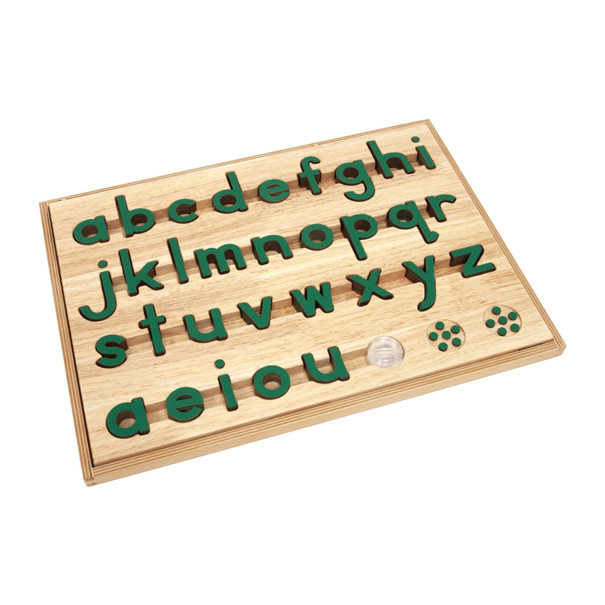 Small Movable Alphabet: Lowercase - Green - Configured Box (Premium Quality)