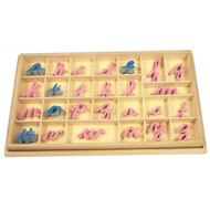Small Movable Alphabet: Lowercase Cursive - Pink and Blue (Premium Quality)