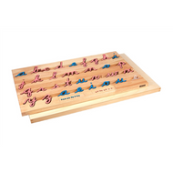 Small Movable Alphabet: Lowercase Cursive - Pink and Blue - Configured Box (Premium Quality)