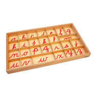 Box for Small Movable Alphabets: Red - Cursive (Premium Quality)