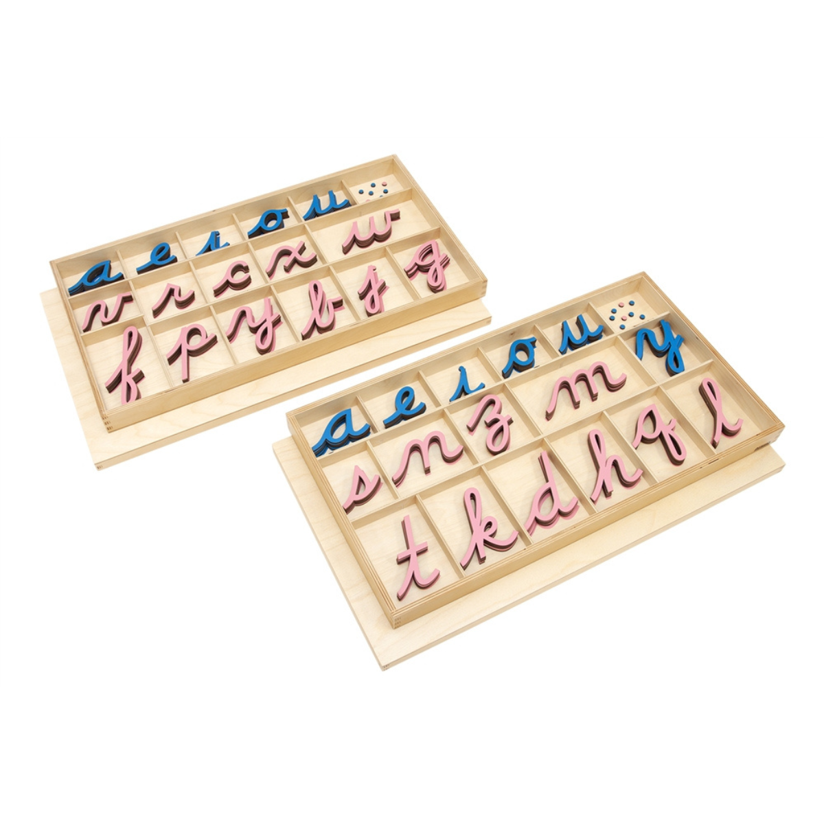 Large Movable Alphabet: Cursive - Pink and Blue (Premium Quality)