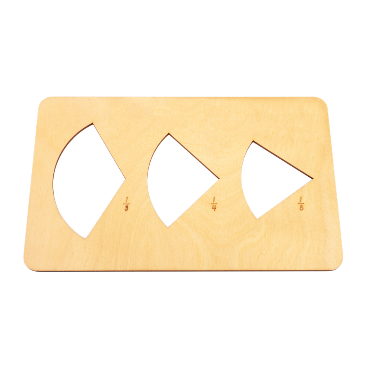 Wooden Templates for Cut-Out Labeled Fraction Circles (1/1 - 1/10) (Premium Quality)