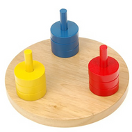 Colored Rings on Dowels