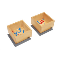 Arabic Movable letters (2 Grey lid Wooden Boxes)