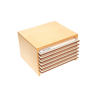 Square Cabinet for Six Infant and Toddler Puzzles