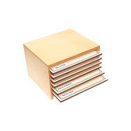 Square Cabinet for Six Infant and Toddler Puzzles
