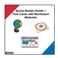 Social Studies Grade 1 Task Cards with Montessori Materials