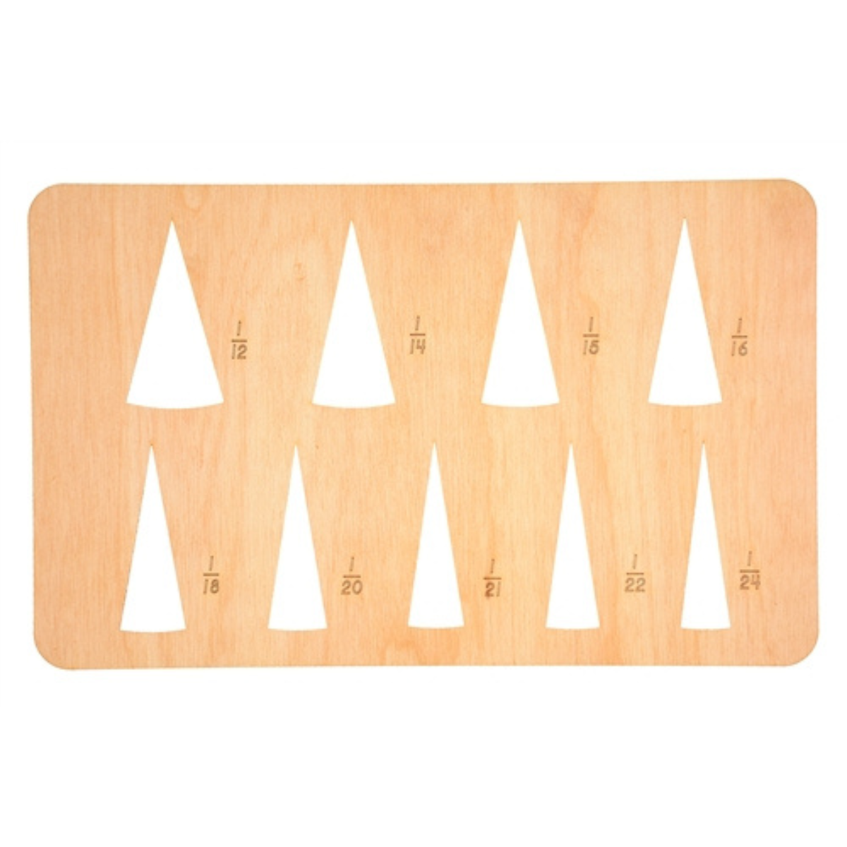 Wooden Template for Cut-Out Labeled Fraction Circles (Premium Quality)