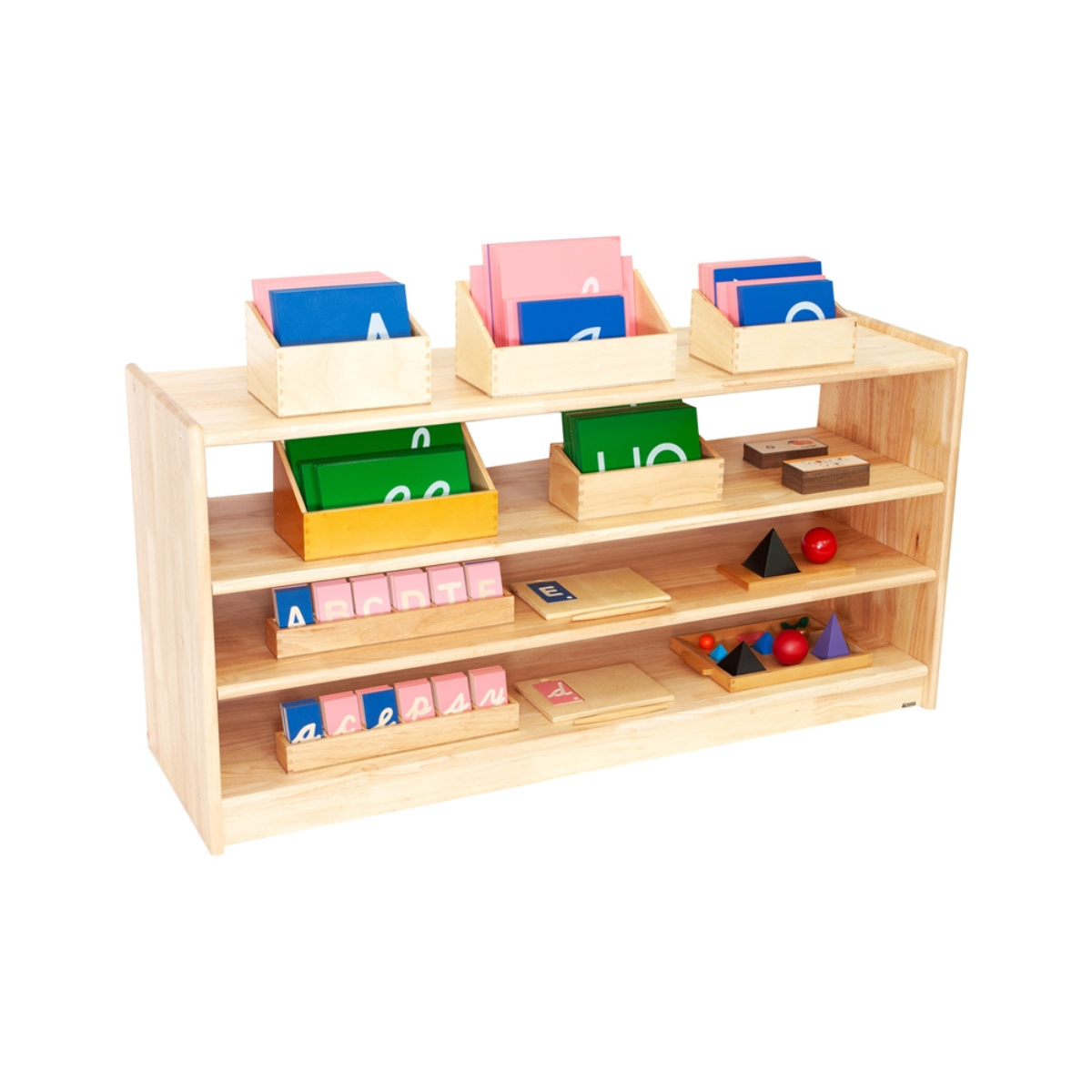 Three Tier Adjustable Shelf 24" High - Rubberwood