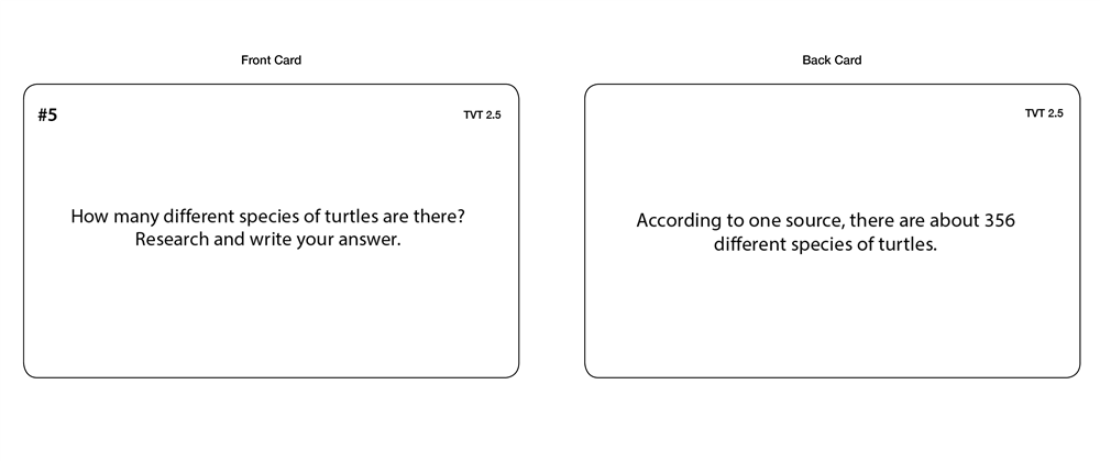 Turtles Vs Tortoises Chart with Cards