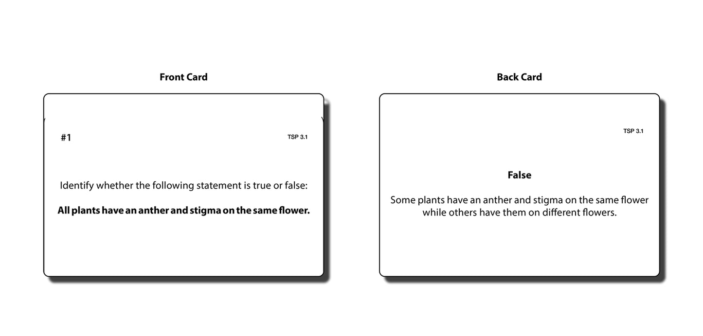 The Study of Pollination Task Cards