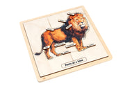 Parts of a Lion Puzzle with Nomenclature Cards (3-6) (Printed)